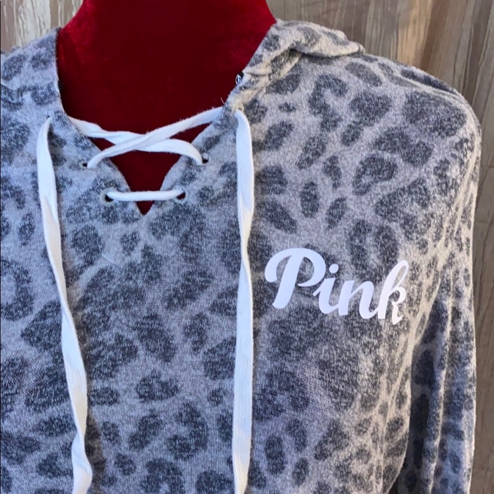 PINK Leopard Print Hoodie